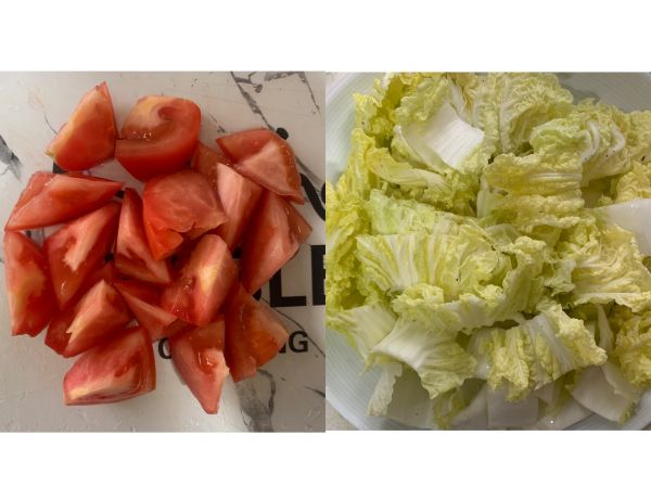 西红柿炒娃娃菜