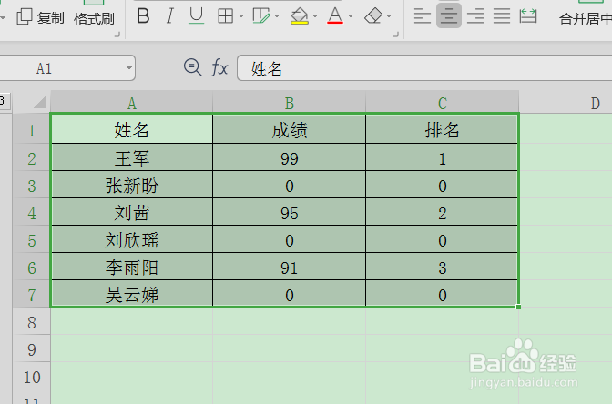 如何快速删除WPS表格中所有的零值？