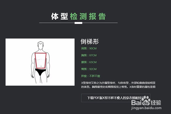 男士体型检测软件、男士体型穿搭推荐工具