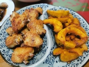 香煎盐焗鸡翅+贝贝南瓜