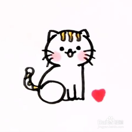 如何用数字"6"和"1"快速画出可爱的小猫