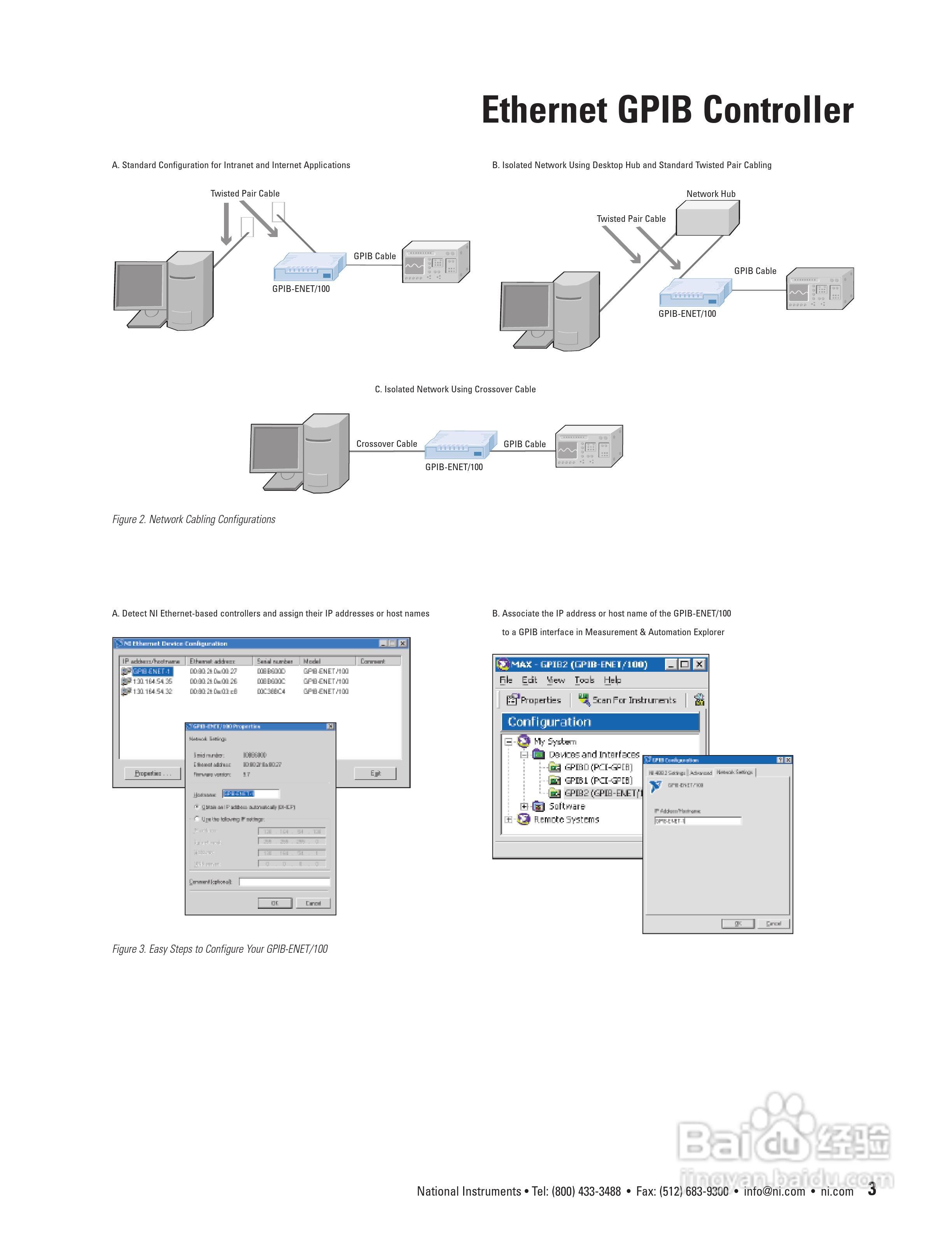Gbip Network GPIB-ENET/100高性能以太网到GPIB控制器使用说明书-百度经验