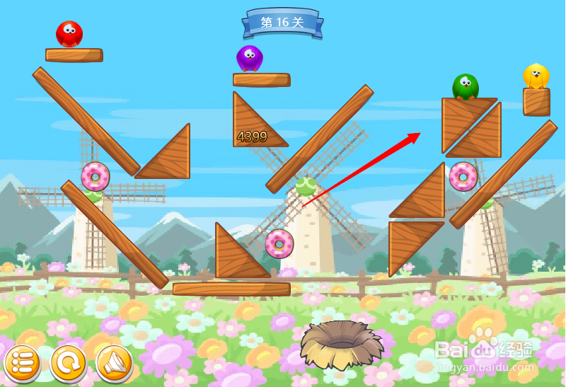 小游戏泡泡鸟历险记第16关