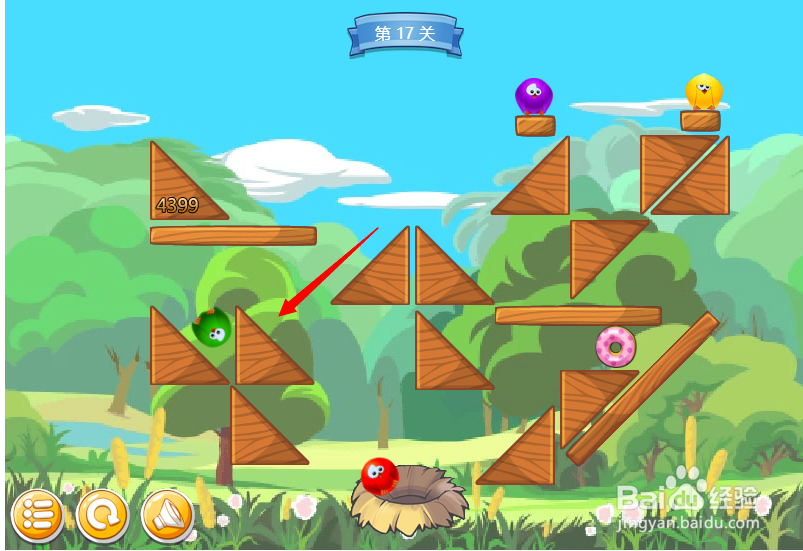 小游戏泡泡鸟历险记第17关