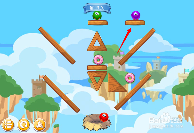 小游戏泡泡鸟历险记第13关