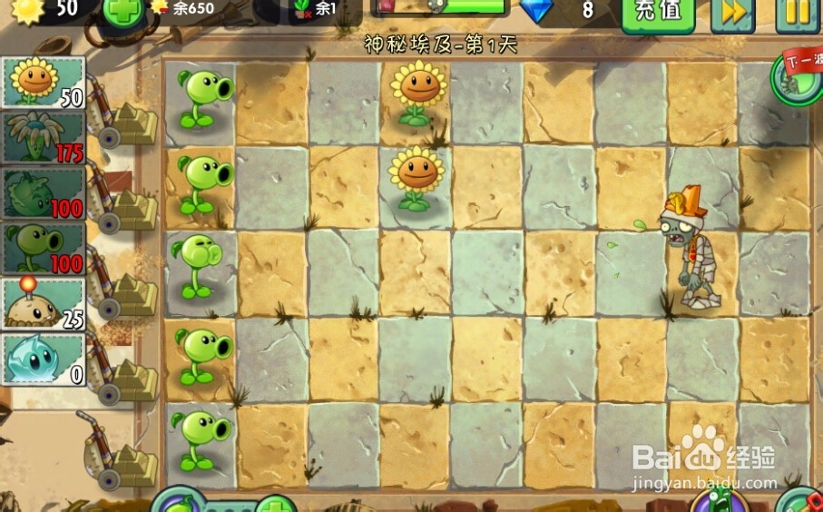植物大战僵尸2:第1天第3颗星(神秘埃及)