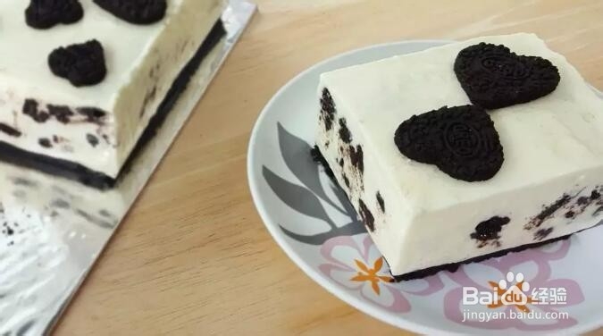简单几步做出的完美下午茶，奥利奥芝士蛋糕~