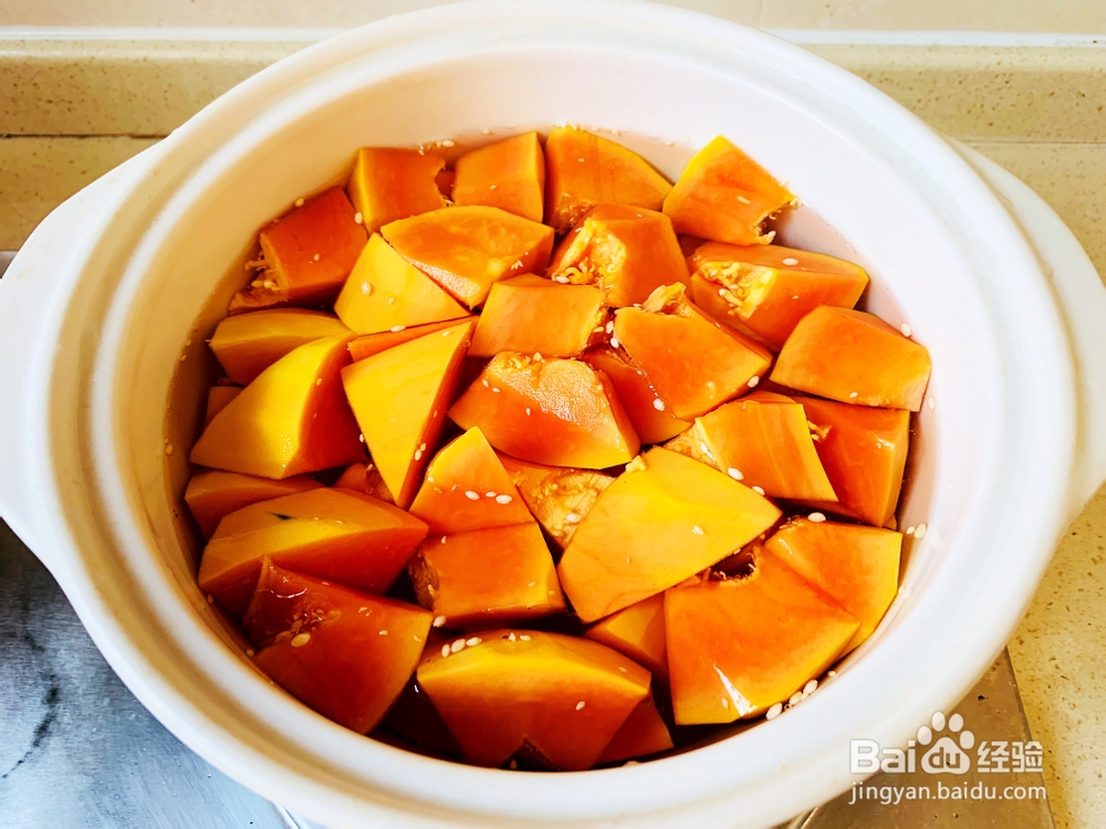 大厨教程之-木瓜牛奶糖水润肺降燥!