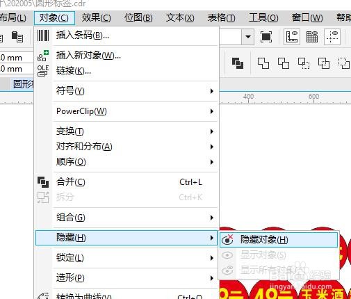 win10系统cdrx8软件如何隐藏对象