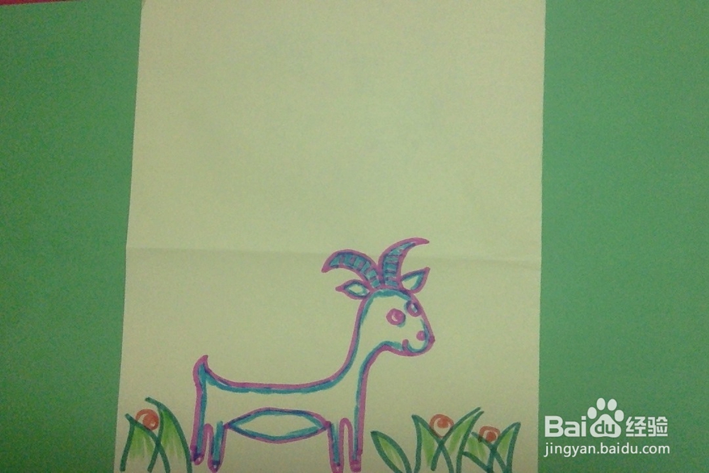 <b>创意儿童画怎么画山羊的画法亲子互动学画小山羊</b>