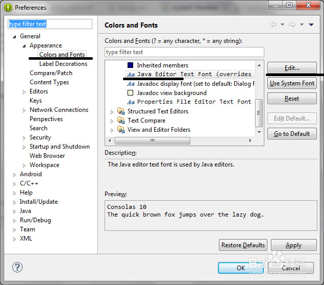 Eclipse中中文注释字体太小的解决方案
