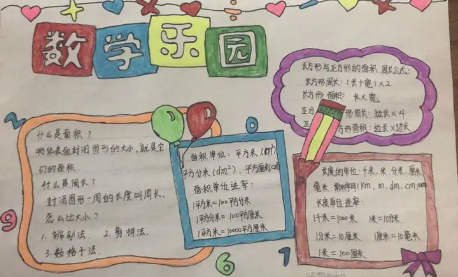 三年级数学小报内容有哪些