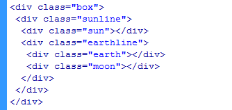 html+css3模拟太阳、地球、月亮旋转效果