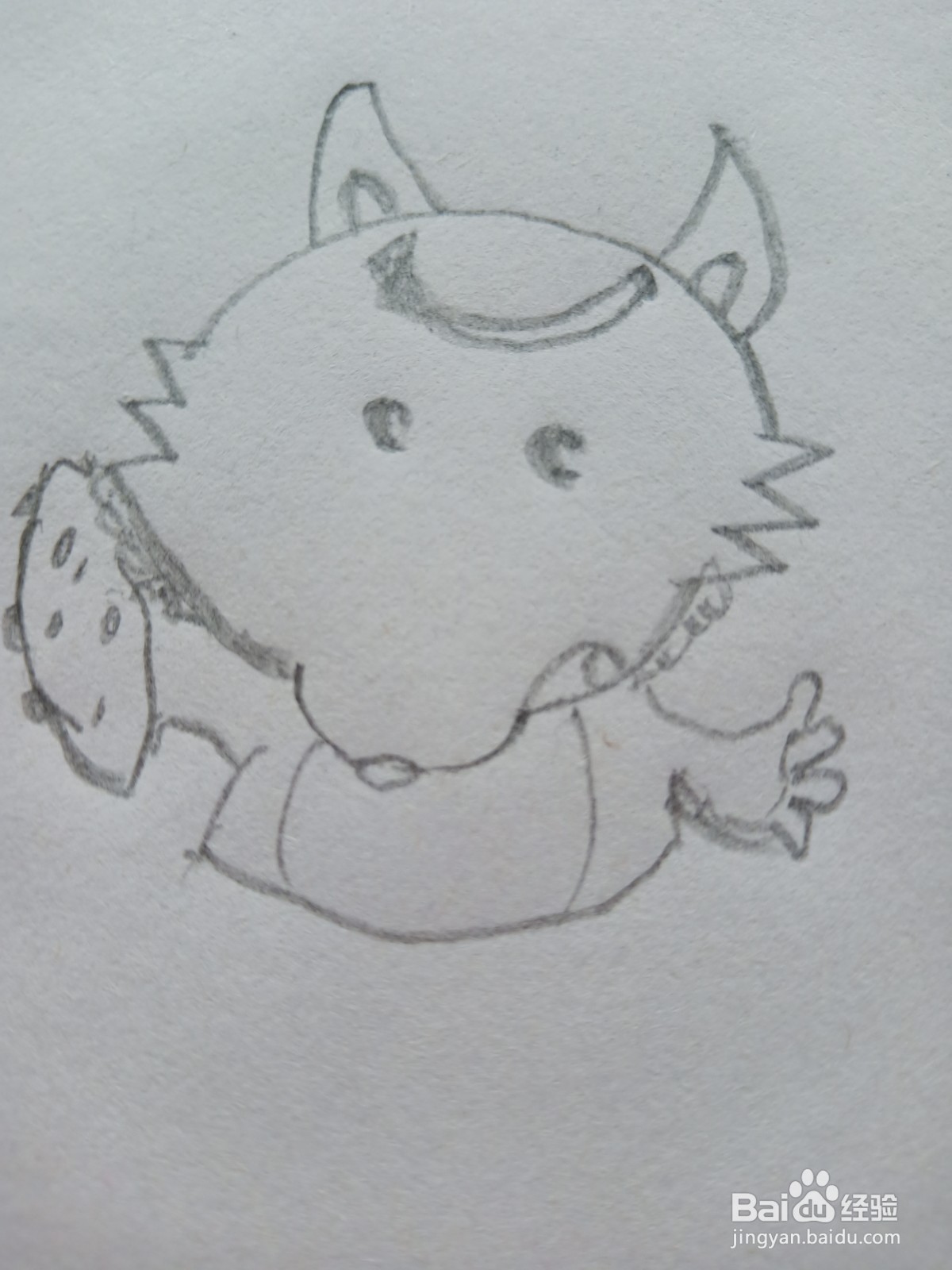 拿果实小动物简笔画