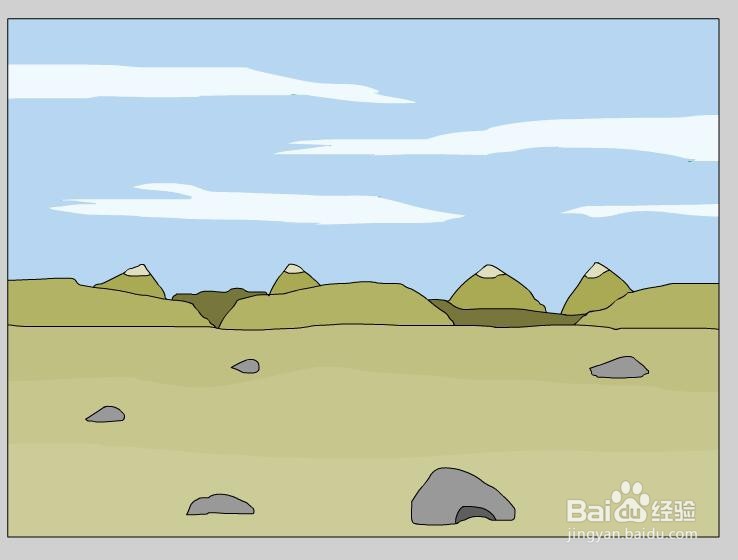 flash绘制一个荒野的场景