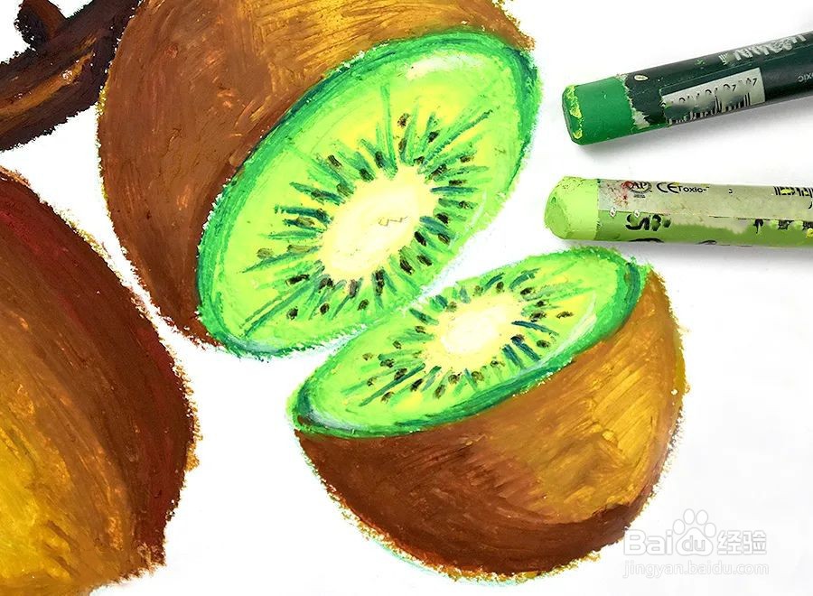 油画棒画水果