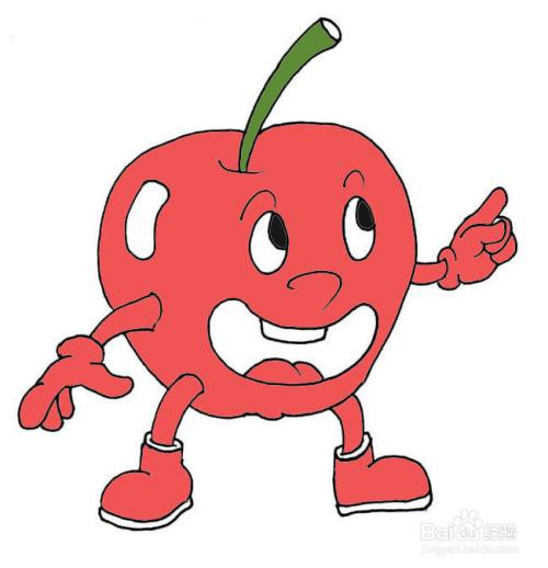 卡通苹果的简笔画