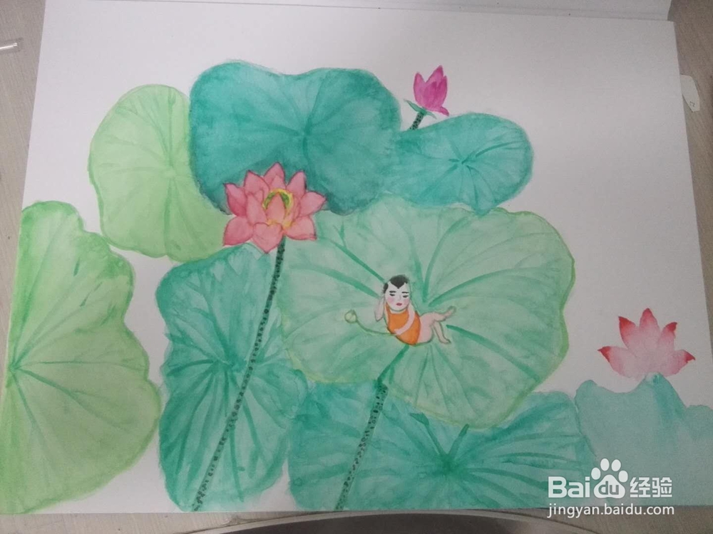 水彩画经验分享之荷花宝宝