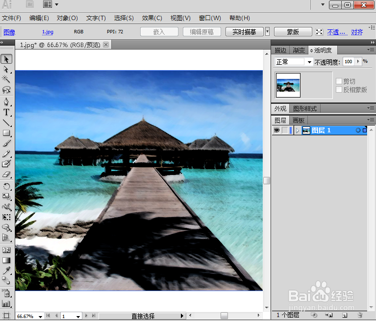 在AI cs6中给图片添加深色线条滤镜