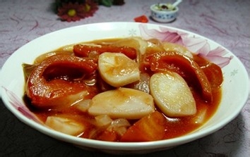 番茄炒年糕的做法