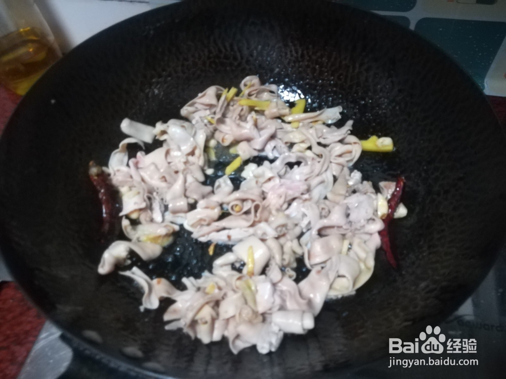 香芹炒鸭肠的步骤