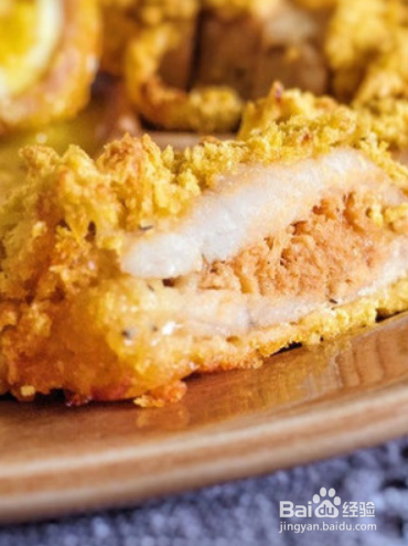 黄金芝士肉松炸猪排