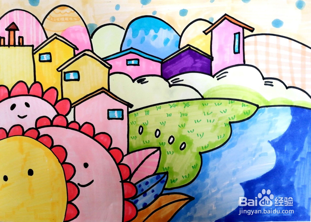 如何画出一幅美丽的田园风景画