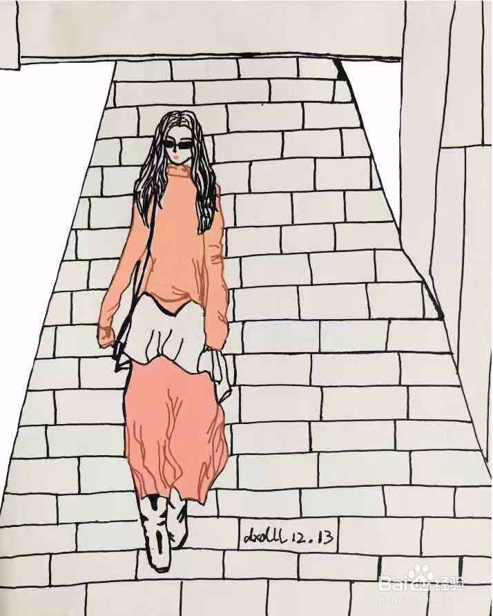 茉莉水彩手绘之秀场