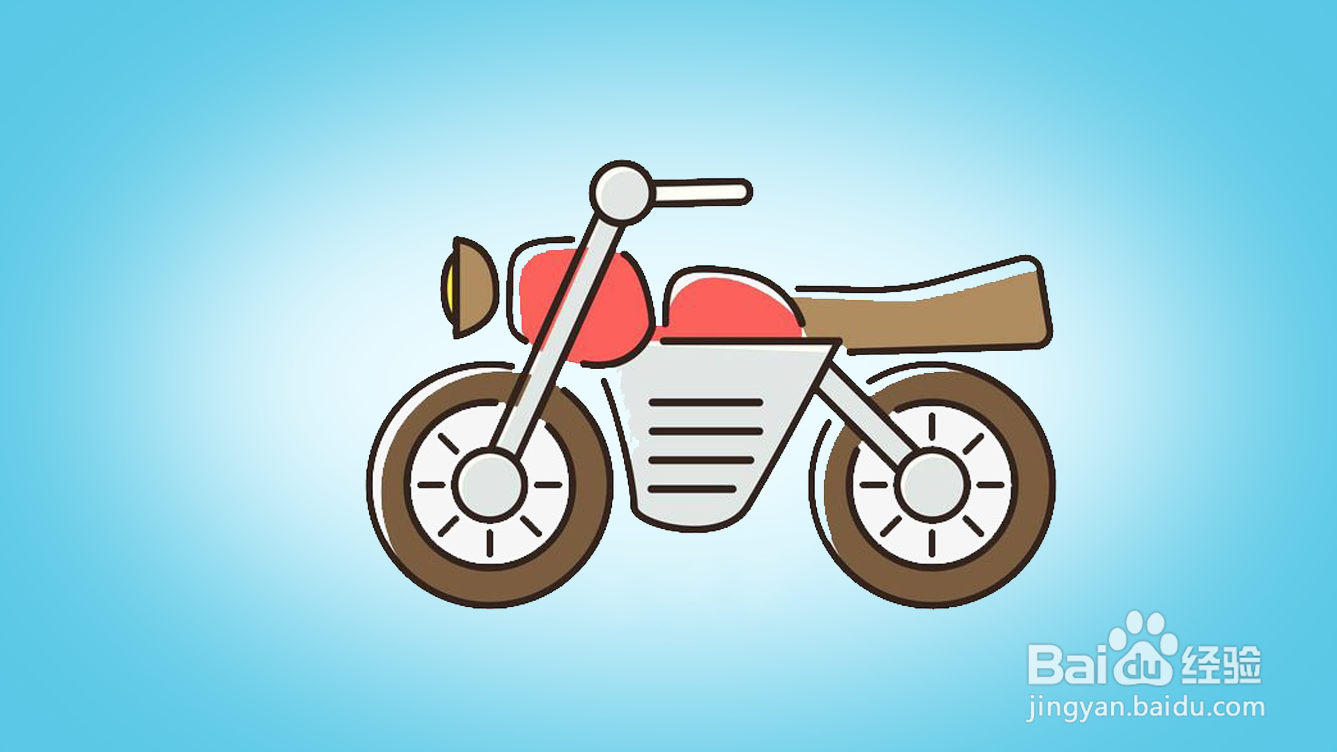 如何画卡通摩托车