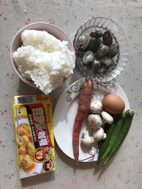 秋葵蛤蜊咖喱炒饭#Lady咖喱#