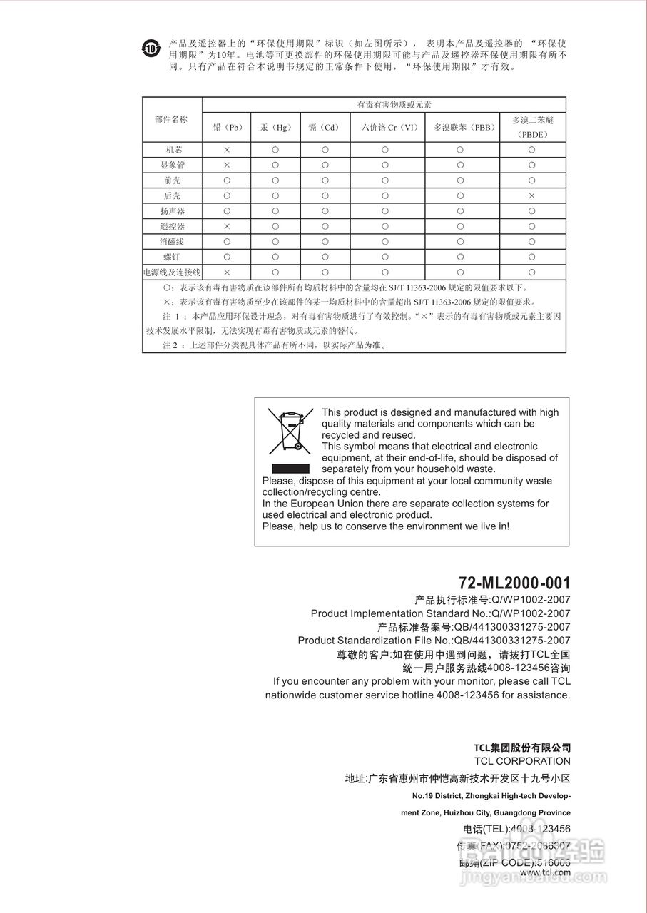 TCL王牌ML20监视器使用说明书:[5]