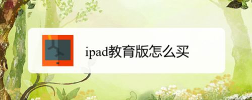 ipad教育版怎么买