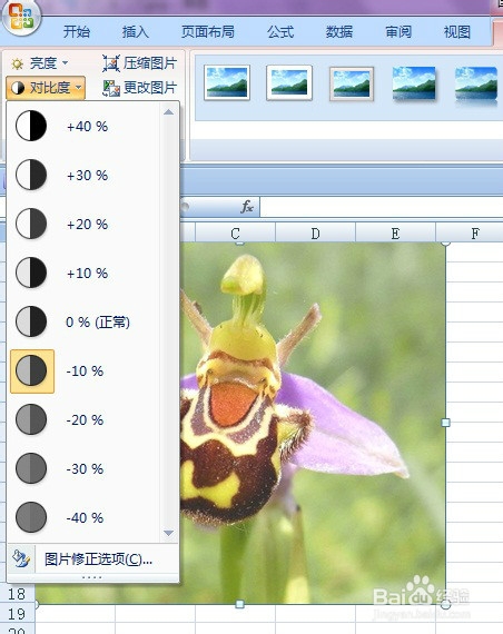 在EXCEL2007中如何修改图片