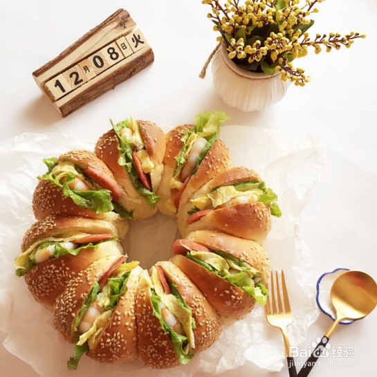 颜值超高的花朵汉堡包怎么做