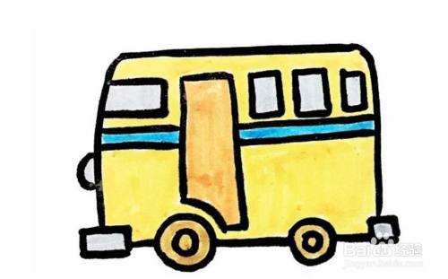 画公交车的儿童卡通简笔画教程