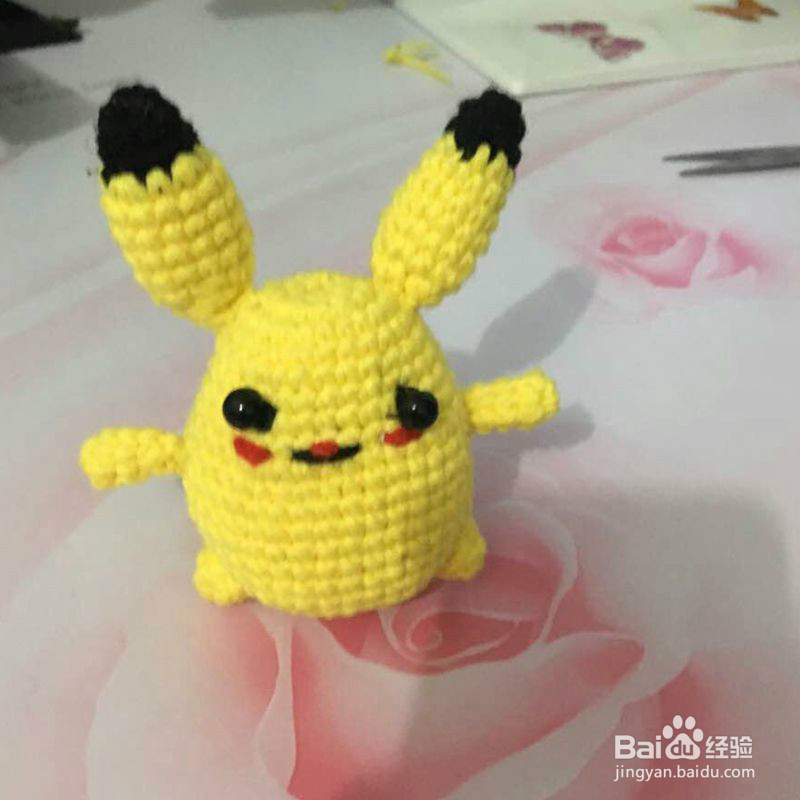 毛线玩偶皮卡丘的钩法教程