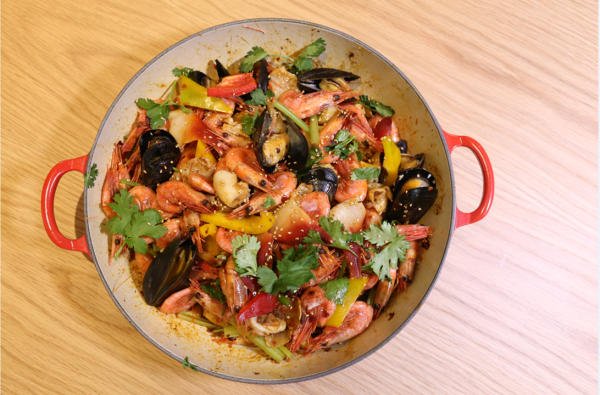 北极虾麻辣海鲜锅