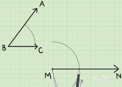 如何用圆规画一样的角
