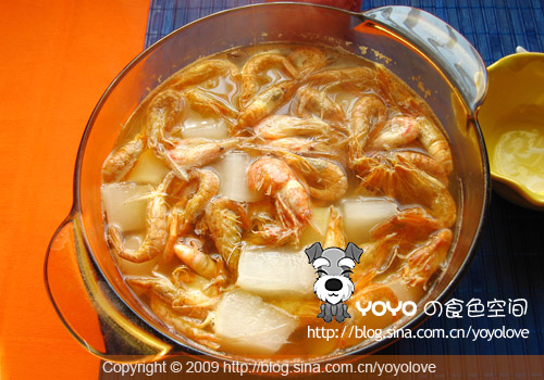 小甜虾白萝卜汤