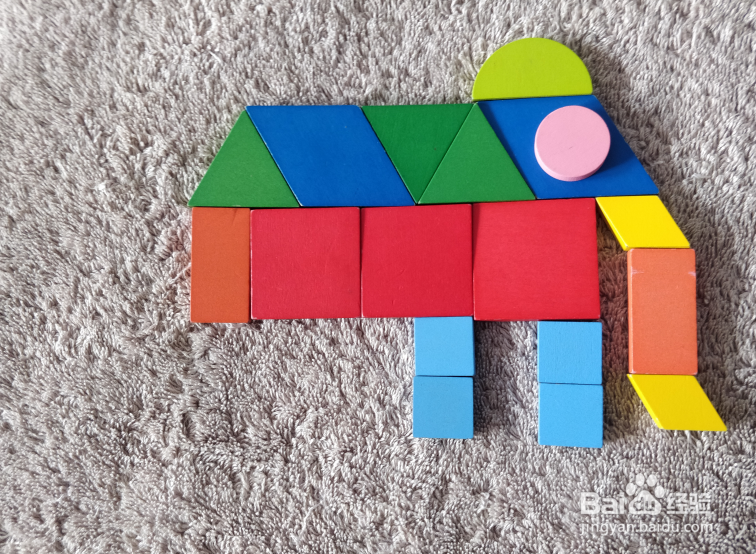 用蒙氏积木怎样拼一只大象？