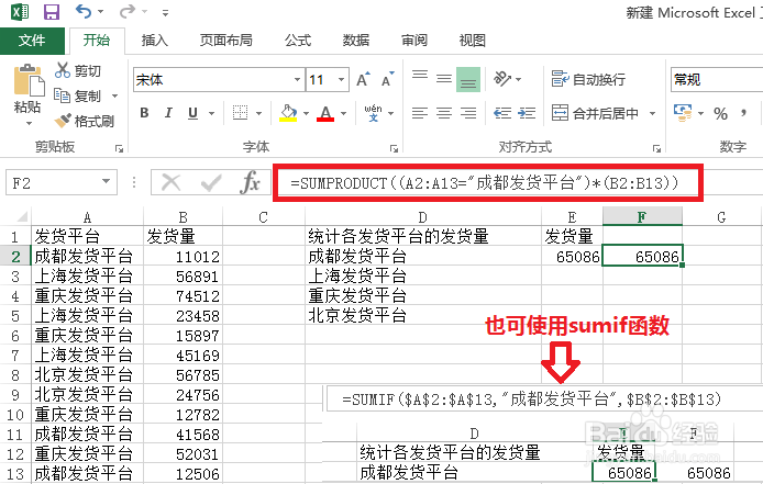 Excel中Sumproduct函数的使用方法