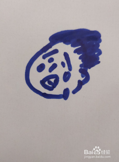 哭泣的脸庞用简笔画怎么画