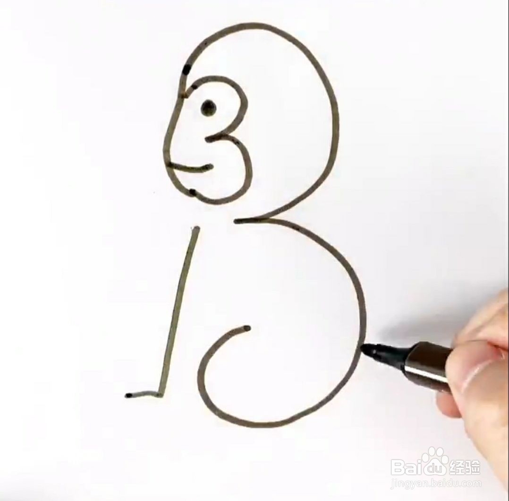 如何简单的画小猴子 教你用3简笔画画猴子