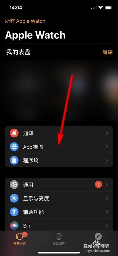 苹果手表怎么设置app视图