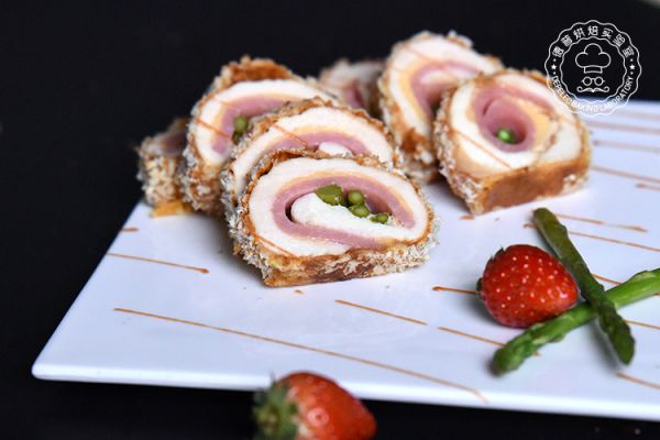 爆浆起司鸡肉卷