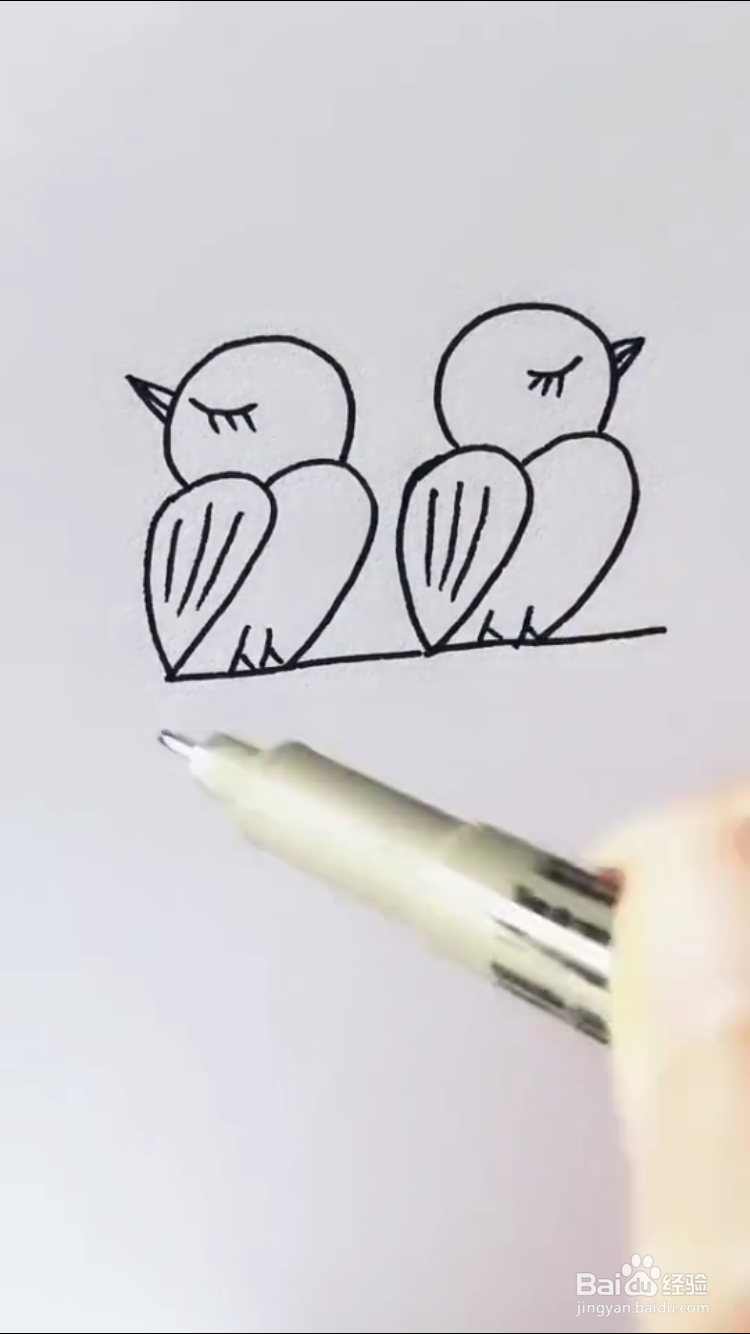 两只生气小鸟的简笔画如何画？