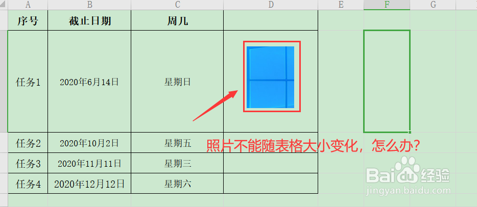 Excel 如何设置使照片随单元格大小变化