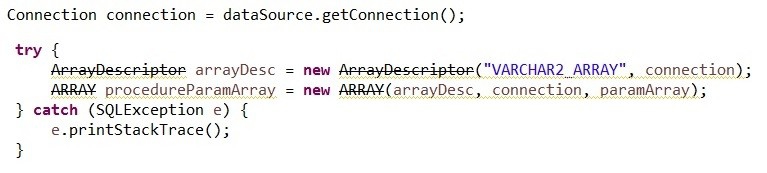 JBoss数据源连接不能创建存储过程数组输入参数