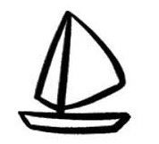 简笔画系列：如何画一艘迎着日出航行的帆船[图]