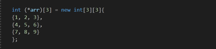 C/C++堆区创建二维数组的正确方式